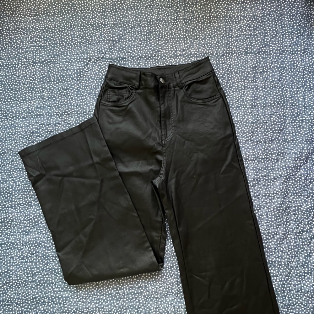 Faux Leather Mom Style Pant